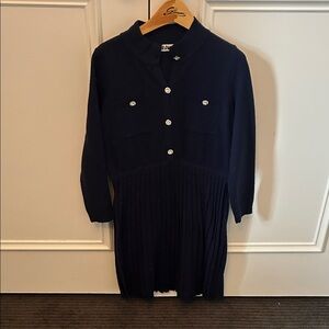 LILOU kids Navy Knit Button-Front Pleated Dress size 7